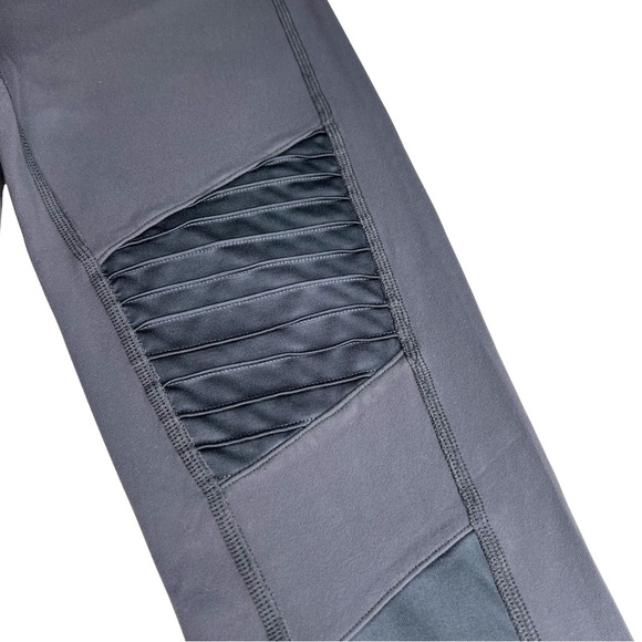alo High Waist Moto Legging Gray Mixed Media Panel XS 2 4 - Picture 5 of 14